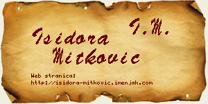Isidora Mitković vizit kartica